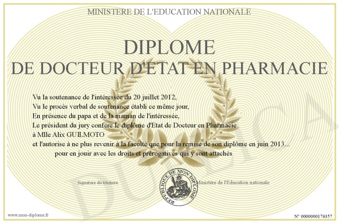 diplome pharmacien